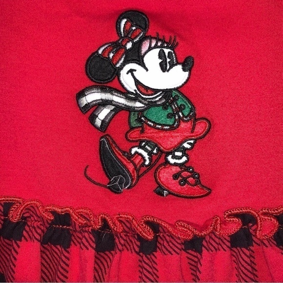 DISNEY PARKS RESORT Vintage Holiday Christmas Minnie Mouse Onesie Dress 6 Months - Picture 2 of 7